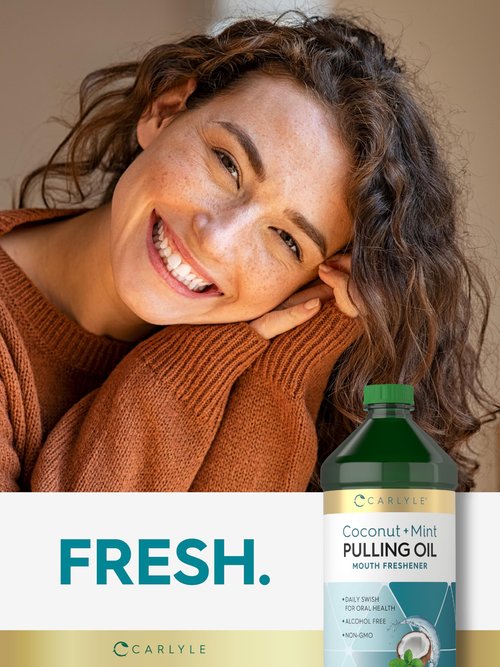 Carlyle Pulling Oil for Teeth & Gums | 16 Fl Oz Pack of 2 | Coconut and Mint | Alcohol Free & Non-GMO