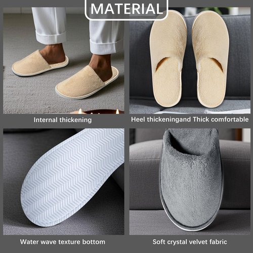 SENJUNSAFE 8 Pairs Guest Slippers Disposable For Guests Washable Reusable Which Can Be Used As Women Men House Indoor Bathroom Bedroom Hotel (US Men Size 10Women 11)