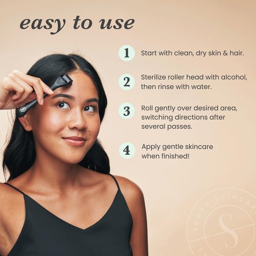 Sdara Skincare Roller for Face, Beard, Hair - Skincare for Men and Women (Shiny Black)