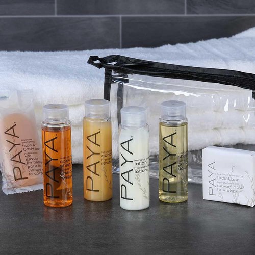Skiennix Toiletry Travel Set - Shampoo, Conditioner, Shower Gel & Facial Soap with Tote Bag