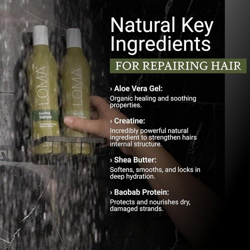 Loma Hair Care Nourishing Shampoo & Conditioner Duo - Hydrating Formula for Healthy Hair | 12 oz