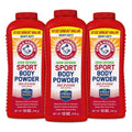 Arm & Hammer Sport Body Powder, Powder for Men and Women, Fresh Feeling, Talc Free, Aluminum Free Odor Defense with Baking Soda (3 Pack)