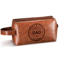 EYxsaxenk Man Travel Toiletry Bag - Father's Day World's Best Dad Man PU Leather Travel Essential Makeup Organizer Pouch Bag Organizer Bathroom Accessories Dopp Kit Husband Dad's Birthday Party Gifts
