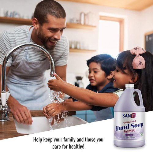 Sanit Antibacterial Foaming Hand Soap Refill - Aloe Vera & Moisturizers - Lavender, 1 Gallon | All-Natural Formula
