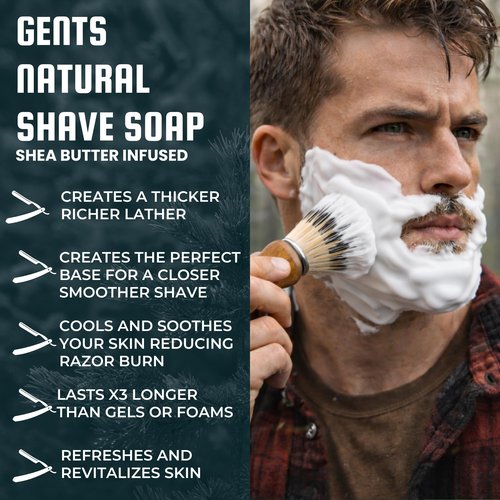 G.B.S GENTS Men's Classic Wooden Shaving Set Shaving Brush with Wooden Stand And 3.5 Inches Diameter Shaving Soap Bowl
