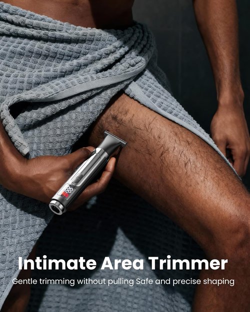 kurtmark Electric Back Shaver for Men, 5 in 1 Mens Back Shaver, Cordless Back Hair Trimmer for Men with Extendable Long Handle, Self-Service Body Groomer Razor with Wider Blade