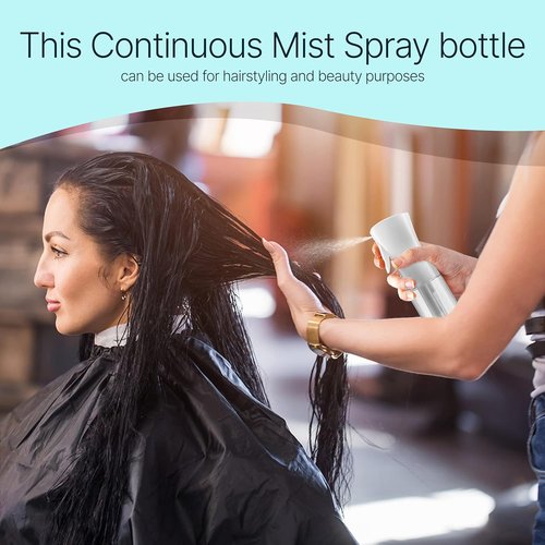 BeautifyBeauties Hair Spray Bottle - Ultra Fine Continuous Mister for Hairstyling & Skin Care | 6.8 Oz Black