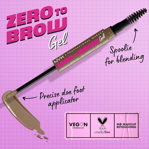 NYX PROFESSIONAL MAKEUP Zero To Brow - Longwear Eyebrow Gel in Ash Blonde for Perfectly Defined Brows