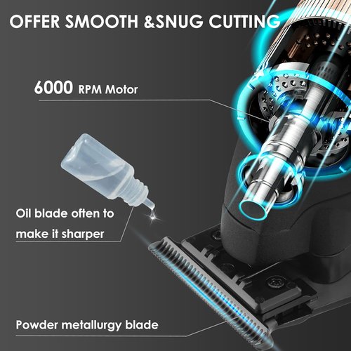 KEMEI 2293 Professional Hair & Beard Trimmer - Cordless Rechargeable Zero Gapped T Blade Clippers