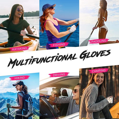 ManiGlovz -The Original Dermatologist Recommended UPF 50+ UV Protective Manicure and Sunblock Fingerless Gloves, Sun Protection, Driving and Gel Manicure Gloves in Neon Pink