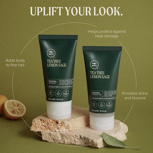 Skiennix Tea Tree Lemon Sage Thickening Blowout Gel - Volumizing Hair Gel for Fine Hair, 5.1 fl. oz