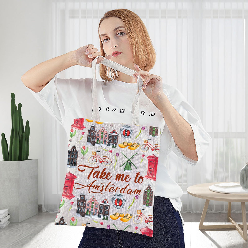 WZMPA Amsterdam Netherlands Travel Cosmetic Bag Amsterdam Souvenir Gift Take Me To Amsterdam Zipper Pouch Bag Amsterdam Travel Merchandise (Take Amsterdam TG)