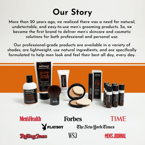 MËNAJI Anti-Shine Powder (HDPV) - Anti-Shine Face Make-Up for Men - Natural Looking Makeup - Mens Cosmetics - Medium