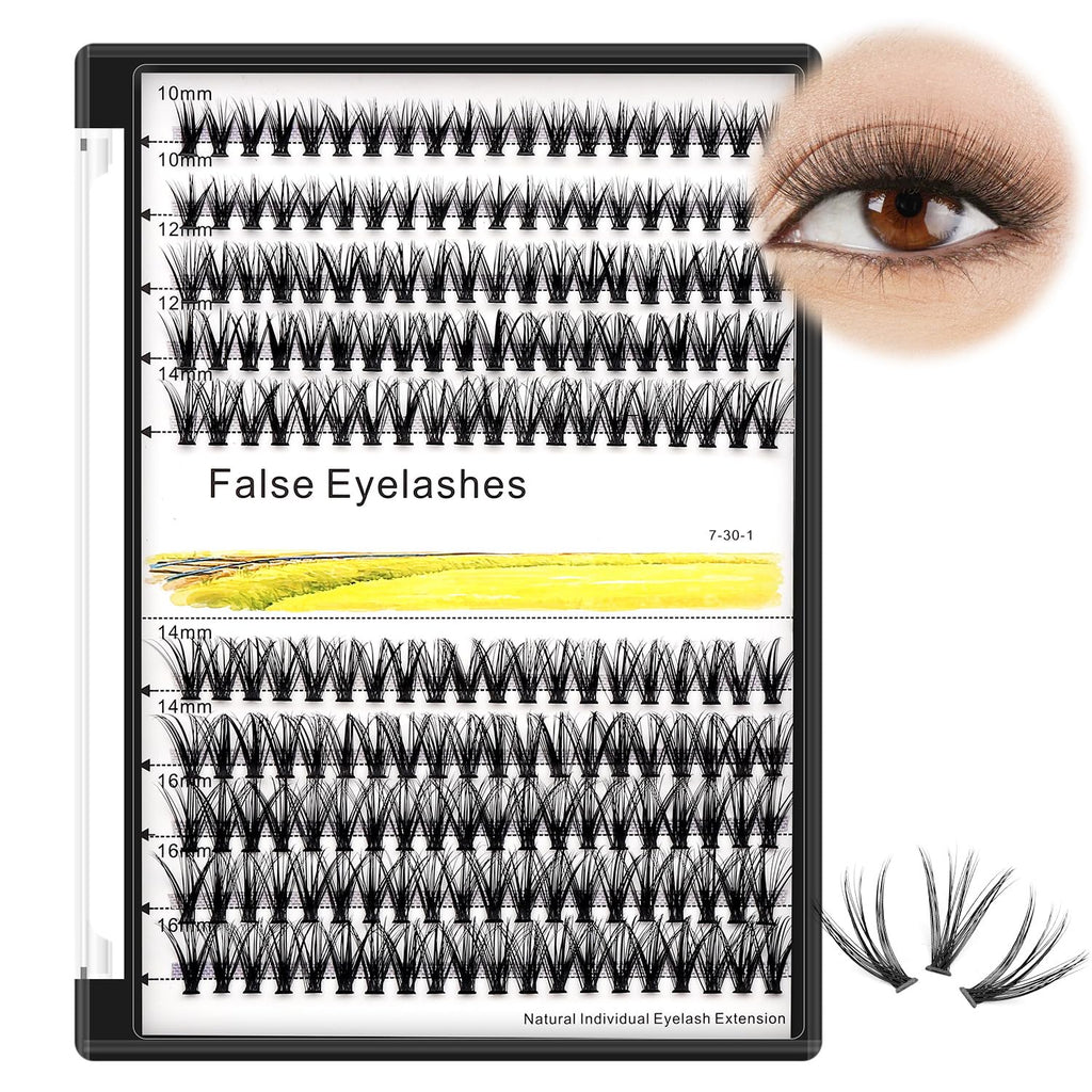 →Vayator 10-18mm Mixed Tray Mink Eyelash Extension Natural 3D Russian Volume Faux Eyelashes Individual 20D/30D/40D/50D To Choose 200pcs Clusters Lashes Makeup (20D-10-12-14-16mm Mixed)