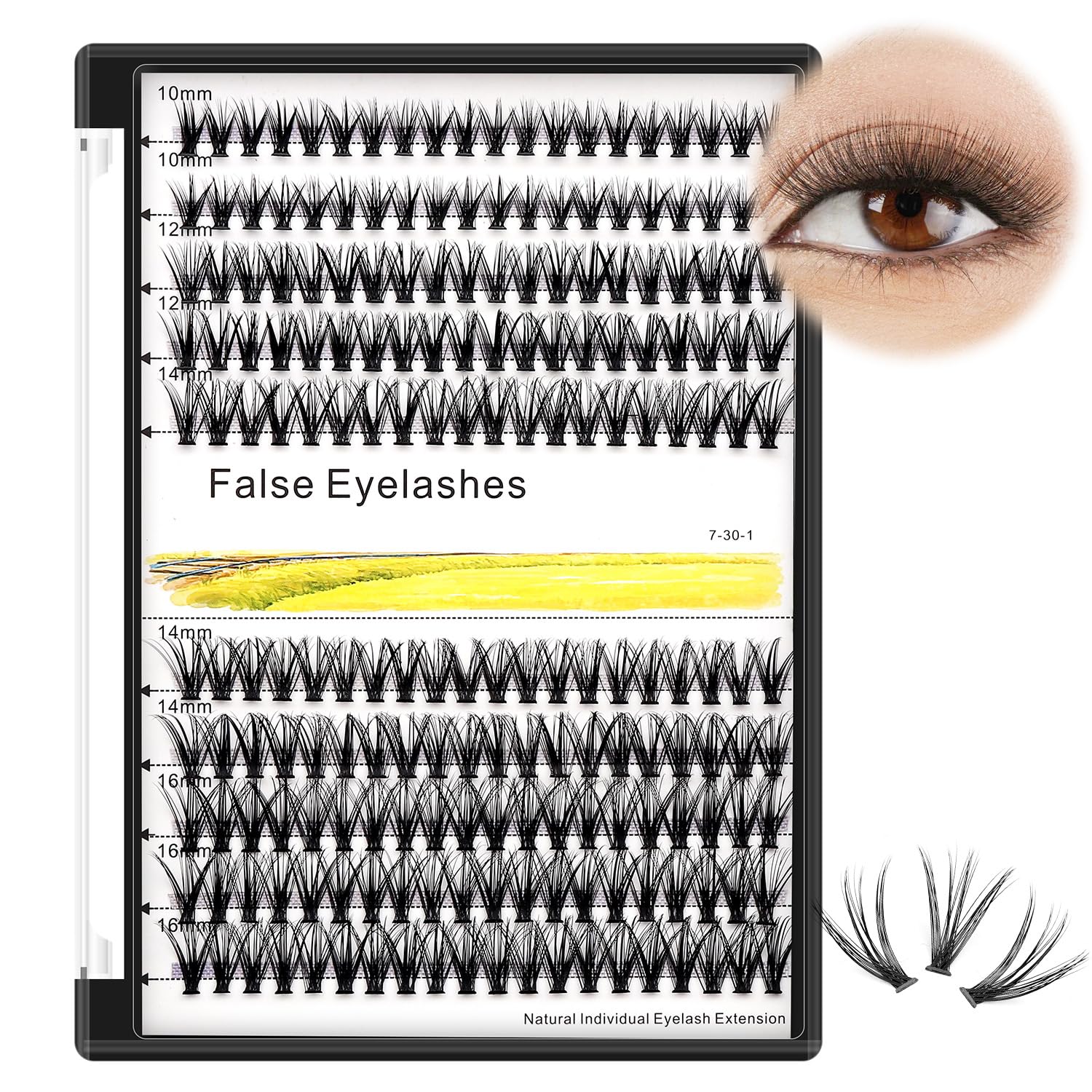 →Vayator 10-18mm Mixed Tray Mink Eyelash Extension Natural 3D Russian Volume Faux Eyelashes Individual 20D/30D/40D/50D To Choose 200pcs Clusters Lashes Makeup (20D-10-12-14-16mm Mixed)