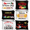 Reginary 12 Pcs Casino Makeup Bag Party Gifts Makeup Bag Queen of The Casino Cosmetic Travel Bags for Lover Lucky Dice Birthday Gift