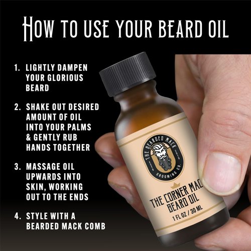 The Bearded Mack – The Corner Mack Signature Beard Oil | Citrus Cologne Scent – Bergamot, Mandarin, Bamboo & Aquatic Notes | Hydrates, Softens & Eliminates Beard Itch | 1oz