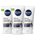 NIVEA MEN Sensitive Face and Beard Moisture Gel, Gentle Face and Beard Moisturizer for Men Instantly Hydrates Skin and Conditions Beards, 1.7 Fl Oz Tube, Pack of 3