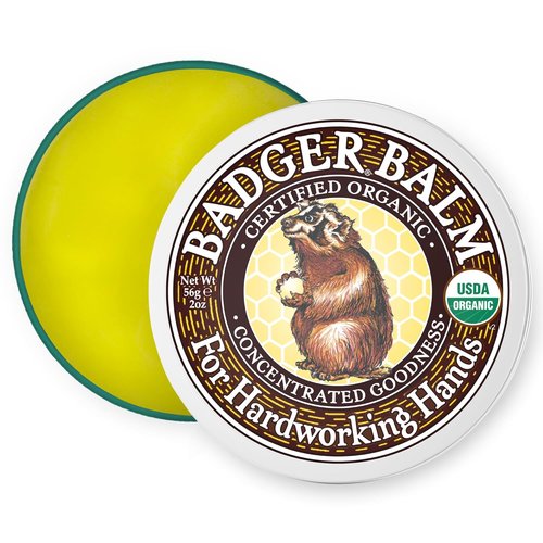 Badger Healing Balm - Organic Hand Cream for Dry, Cracked Hands | Long-Lasting Moisturizer, 2 oz Tin