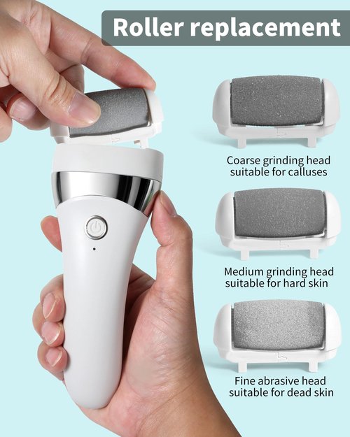 Kaaeiccr Electric Foot Callus Remover, Rechargeable Foot Care Tool with 3 Speed Settings, Waterproof Foot File, Portable Foot Dead Skin Remover, Smooth Heels, Home or Travel Spa Foot Care
