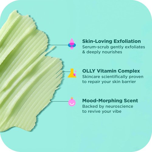 OLLY Body Wash & Scrub Mini Pack - Hydrate & Repair Skin Barrier | 4 Count, 3 oz Each