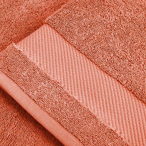 BIOWEAVES 100% Organic Cotton 700 GSM Plush 6-Piece Premium Towel Set GOTS Certified, 2 Bath Towels, 2 Hand Towels & 2 Washcloths - Burnt Orange