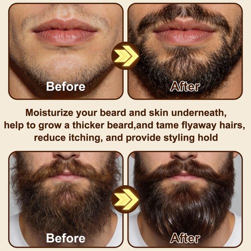 Beard Balm,2 Oz Sandalwood & 2 Oz Unscented Balm -Coconut & Argan & Jojoba Oils,Shea Butter- Styles, Hydrates & Smooths Beards & Mustaches,Beard Styling Balm for Mens Gifts for Men