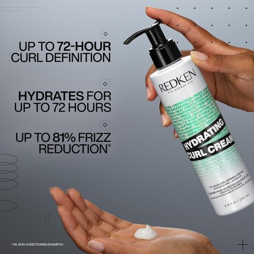 Redken Hydrating Curl Cream - 72-Hour Curl Definition & Heat Protection Up to 450°F | Hydrates & Reduces Frizz