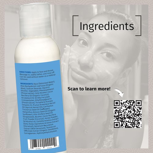 Reviva Labs Cleansing Milk - Gentle Facial Cleanser with Aloe & Botanical Oils for Sensitive Skin - 4 fl oz