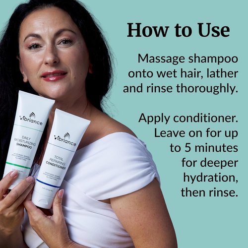 Vibriance Shampoo & Conditioner Set - Strengthening Biotin Formula for Dry, Damaged Hair - Deeply Hydrating