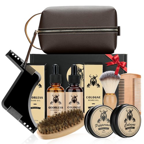 Beard Care Kit Gifts for Men, 9 Pcs Beard Grooming Kit, Beard Club Kit is a Unique Men's Gifts for Dad Husband Boyfriend, Father's Day Anniversary Birthday Valentine's Day Wedding Gift Ideas for Him