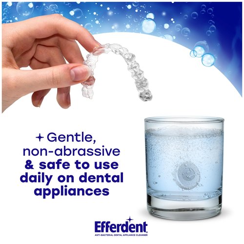 Efferdent Retainer Cleaner Tablets for Aligners, Mouth Guards & Night Guards, Clean & Bright, 120 Count, 3-Minute Daily Retainer Cleaner, Tough Stain & Odor Remover for Dental Appliances