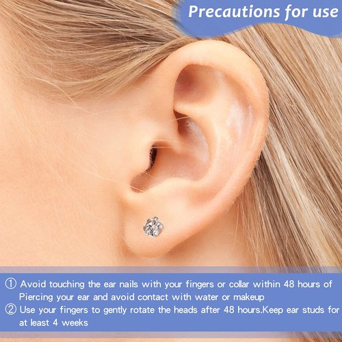 Chumia 12 Pack Disposable Ear Piercing Tool with 12 Pcs Ear Studs Safety Tool (5mm) Self No Pain Easy Use