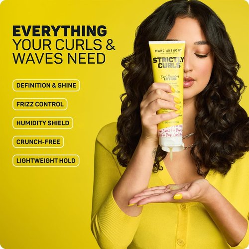 Marc Anthony Curl Defining Hair Styling Lotion - Long-Lasting Moisturizing Gel for Curly Hair | Reduces Frizz & Enhances Shine