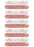 Bridal Shower Favors - Set of 10 Rose Gold Sparkle Miss to Mrs Nail Files - Bachelorette Party Nail Files - Emery Board(10 Miss) RG