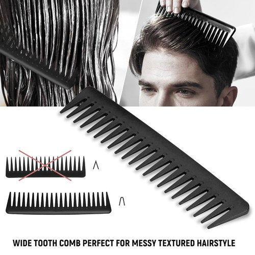 Skiennix 3PCS Hair Comb Set - Fine & Wide Tooth Combs with Roller Brush for Volume & Styling