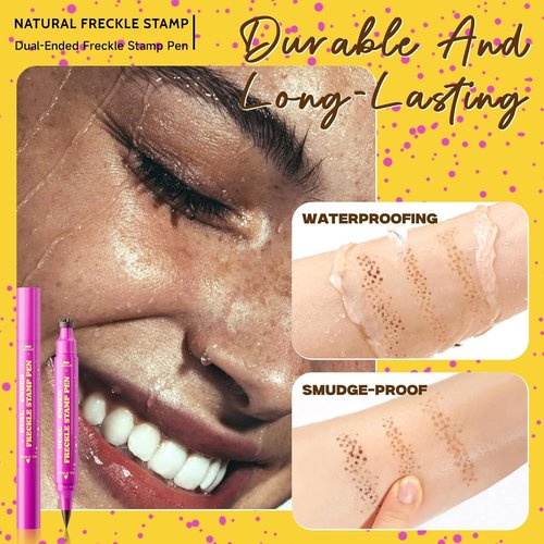 Skiennix Dual-Ended Freckle Pen & Stamp - Waterproof, Smudge-Proof Makeup Tool for Natural Sunkissed Look