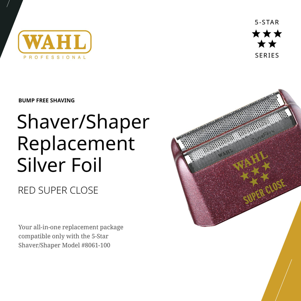 Wahl Professional 5 Star Series Shaver Shaper Replacement Foil, Super Close Shave, Hypo-Allergenic Silver