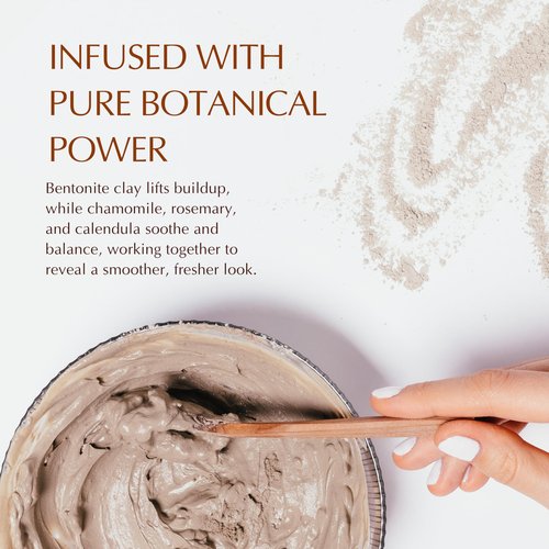 NATÚ BOTANICALS Purifying Bentonite Clay Mask – Clarifying Clay Mask for Face – Soothing & Softening Hydrating Face Mask for Oily and Combination Skin – Helps Tighten, Clarify & Refine Skin 3.5oz