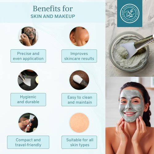 Bare Essentials Living - Clay Face Mask Brush | Dual Soft Silicone Applicator Tool, White