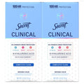 Secret Clinical Strength Antiperspirant Deodorant for Women, 100hr Sweat & Odor Protection, 3X Stress Protection with Hyaluronic Acid, Invisible Solid, Completely Clean Scent, 2.6 oz (Pack of 2)
