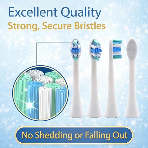 Philips Sonicare Replacement Toothbrush Heads - 8 Pack Dupont Bristle Refills for Plaque Control | White