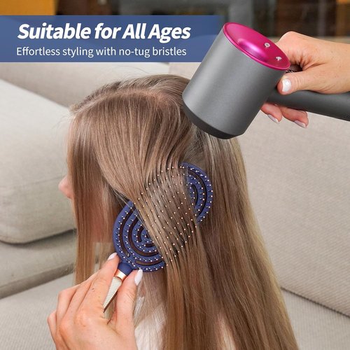 SHINLEA Speed Dry Detangler Brush - Luxury Gold Handle, Curved Design for Effortless Wet Hair Detangling