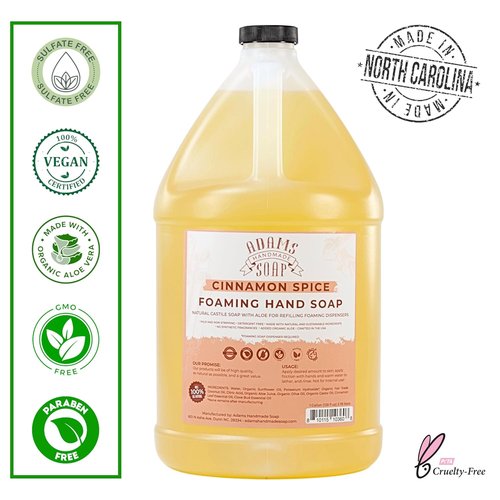 Adams Handmade Soap | Liquid Foaming Soap - Cinnamon Spice, 1 Gallon Size