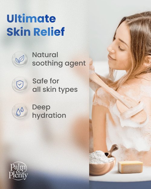 Palm and Plenty 100% Colloidal Oatmeal - Unscented, Ideal for DIY Bath Products, Skincare, Cosmetics, Natural Oatmeal Bath for Itching Adults, Soothing Agent for Itchy, Irritated Skin, 16oz