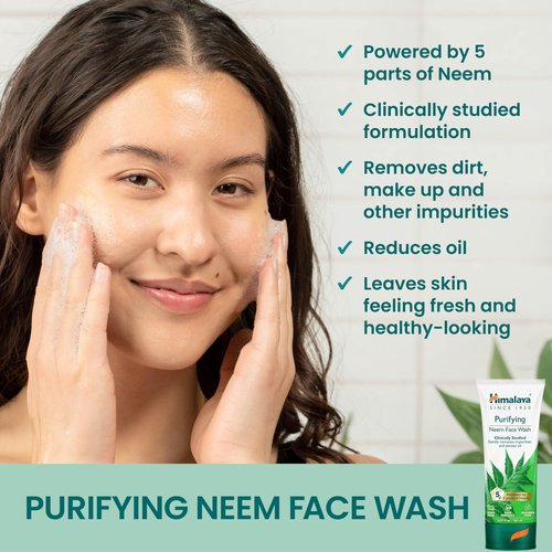 Himalaya Purifying Neem Face Wash, Normal to Oily Skin with Turmeric, Vegan, Soap Free, Paraben Free, Dermatologically Tested, SLS/SLES Free, 5.07 Fl Oz., 150 mL, 2 Pack