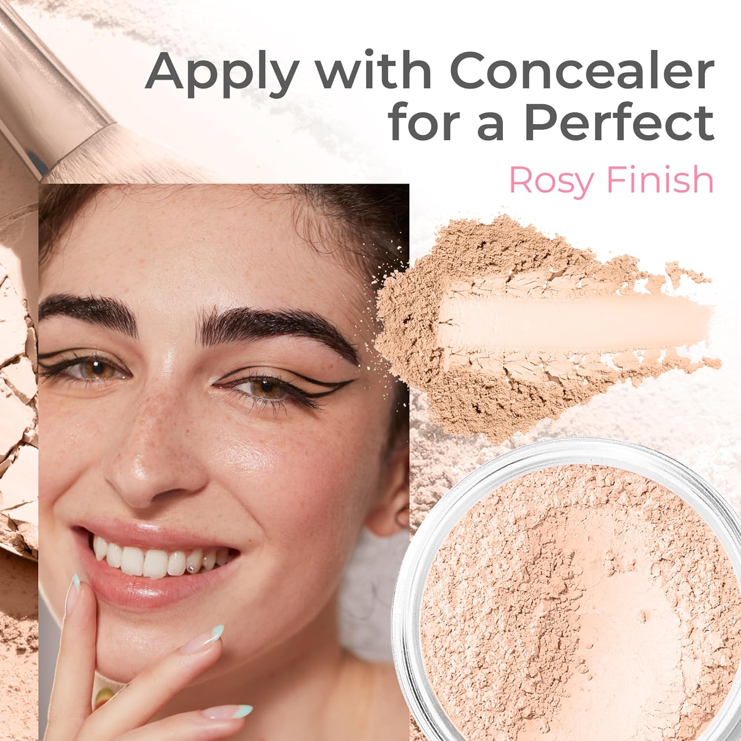 SweetFace Minerals Innocence Shade Blush - Peachy Pink Waterproof Matte Finish for a Radiant Glow (5g)