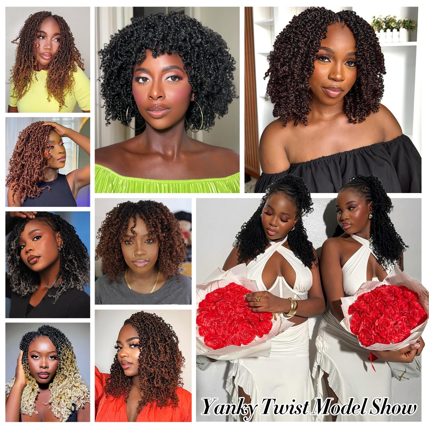 Yanky Twist Crochet Hair (10+12+14inch)*3,Total 9 packs,3 Tones Auburn Blonde,Pre-Looped Curly Mini Passion Twist,Pre-Twisted Micro Spring Twist,Yankee Twist Senegalese Twist Crochet Hair(OT1B/30/27#)