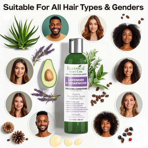Botanical Green Care 'Lavender & Cedarwood' CONDITIONER - Thickening, Hair Growth, Strengthening Conditioner for Thinning Hair. Color Safe