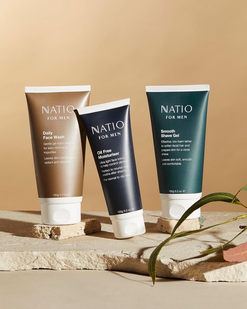 Natio Australia For Men Daily Face Wash - Refreshing Facial Cleanser with Lemon & Lavender | 5.2 oz